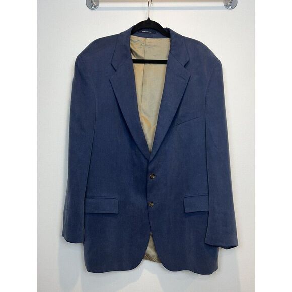 RALPH by Ralph Lauren for Dillard's Sport Coat Blazer Size 46T Dark Blue Tencel - Picture 1 of 16